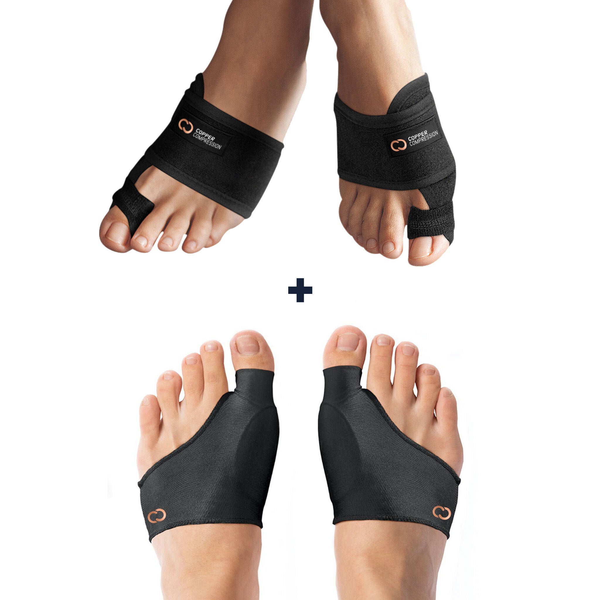Bunion Relief Kit Cushion Relief Sleeve and Bunion Splint Copper Compression