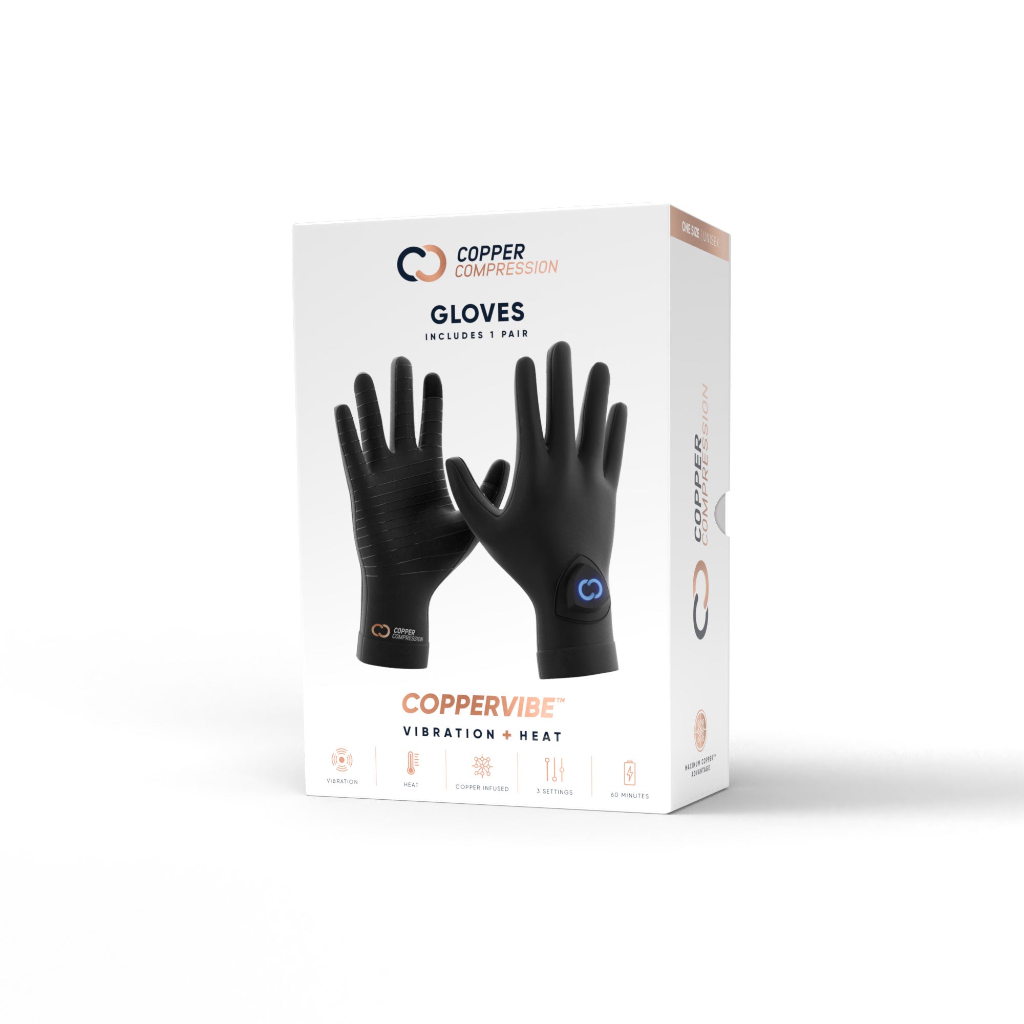 CopperVibe Vibration+Heat Therapy Gloves