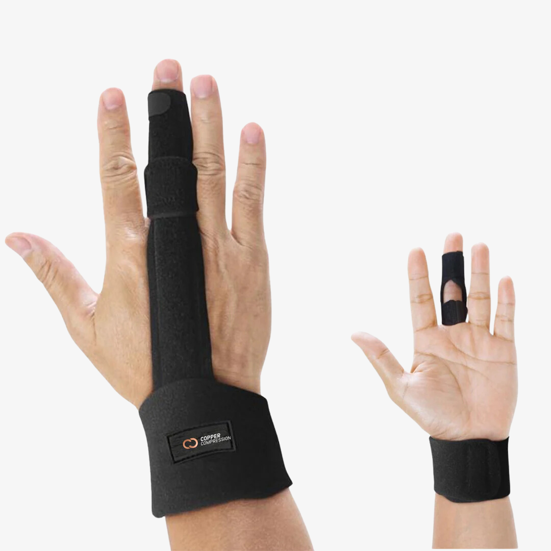 Finger Compress Copper-Infused Finger Splint Brace - Adjustable to Fit all Fingers ...
