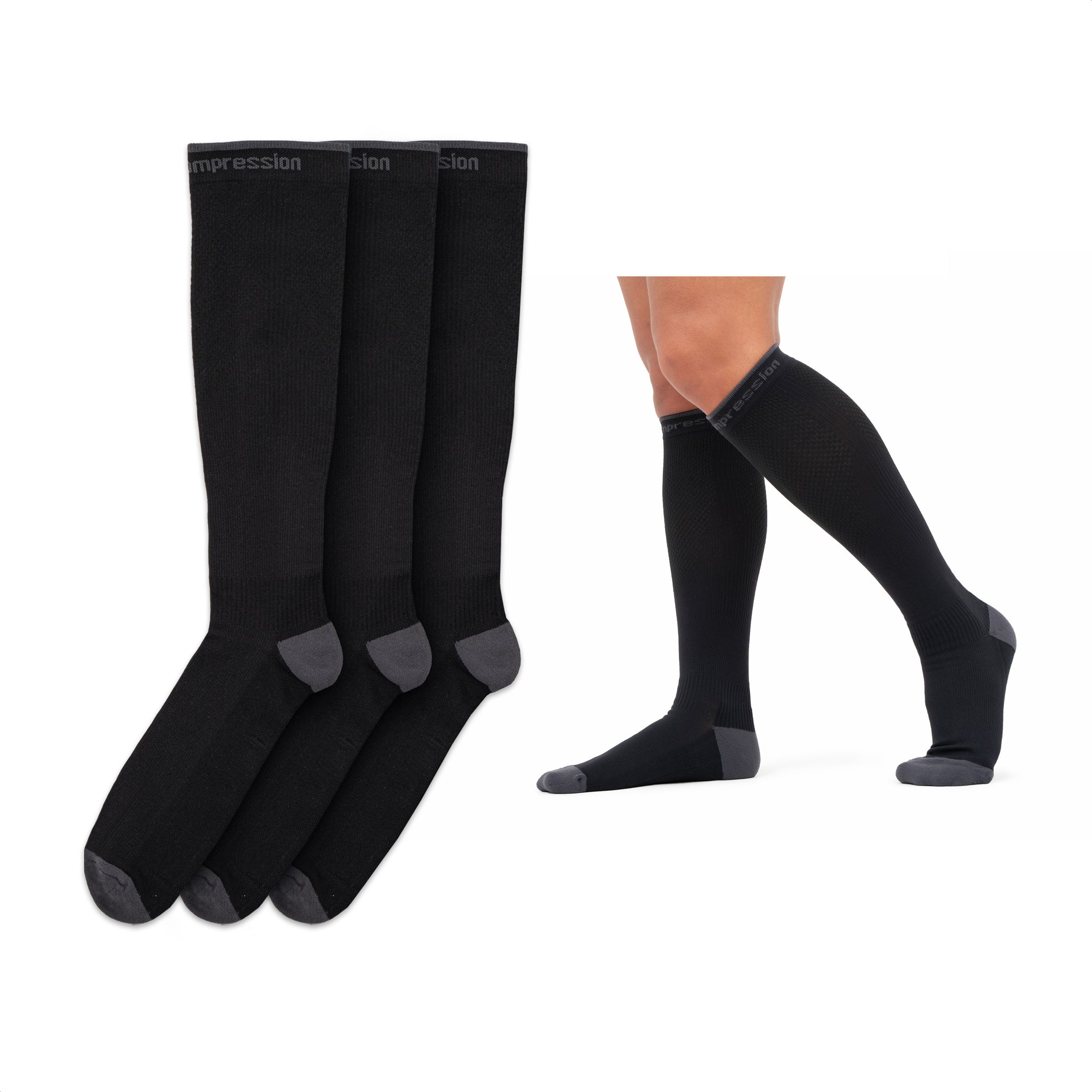 Copper Compression Powerknit Knee High Socks (3 pairs)