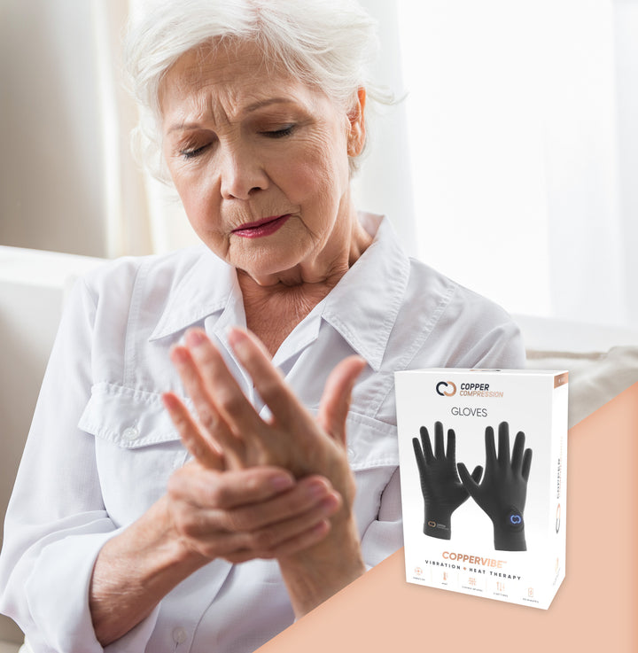 CopperVibe Vibration+Heat Therapy Gloves & Copper Compression