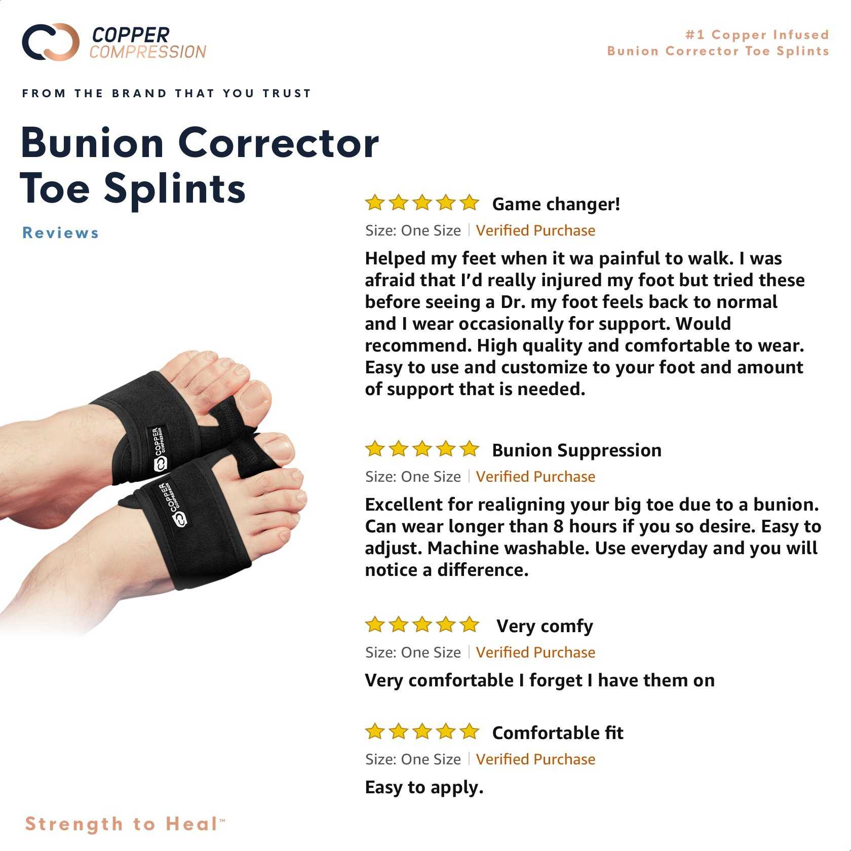 Bunion Correction Splints CopperInfused Toe Pain Relief & Copper Compression