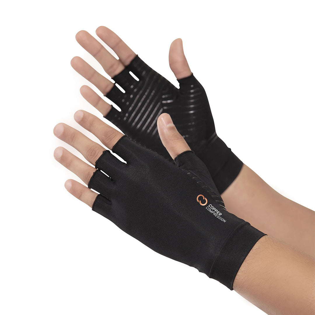 Aptoco New Copper Arthritis Compression Gloves Fit Half-finger