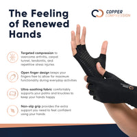 Load image into Gallery viewer, Copper Compression Arthritis Gloves- Half Finger