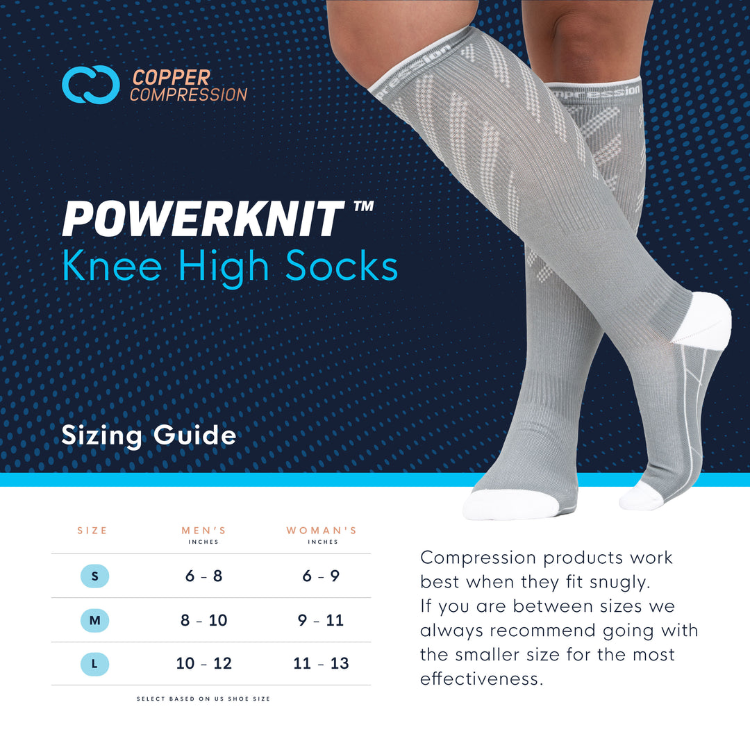 Powerknit Knee High Socks (3 pairs) – Copper Compression