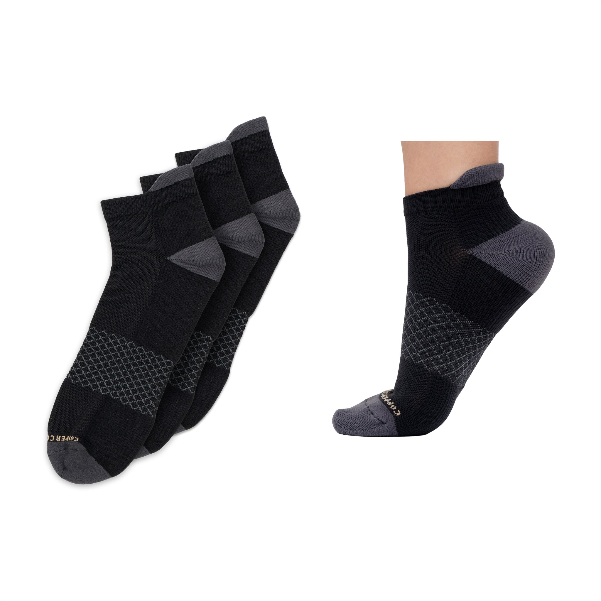 Copper Compression Powerknit Ankle Sport Socks (3 Pairs)