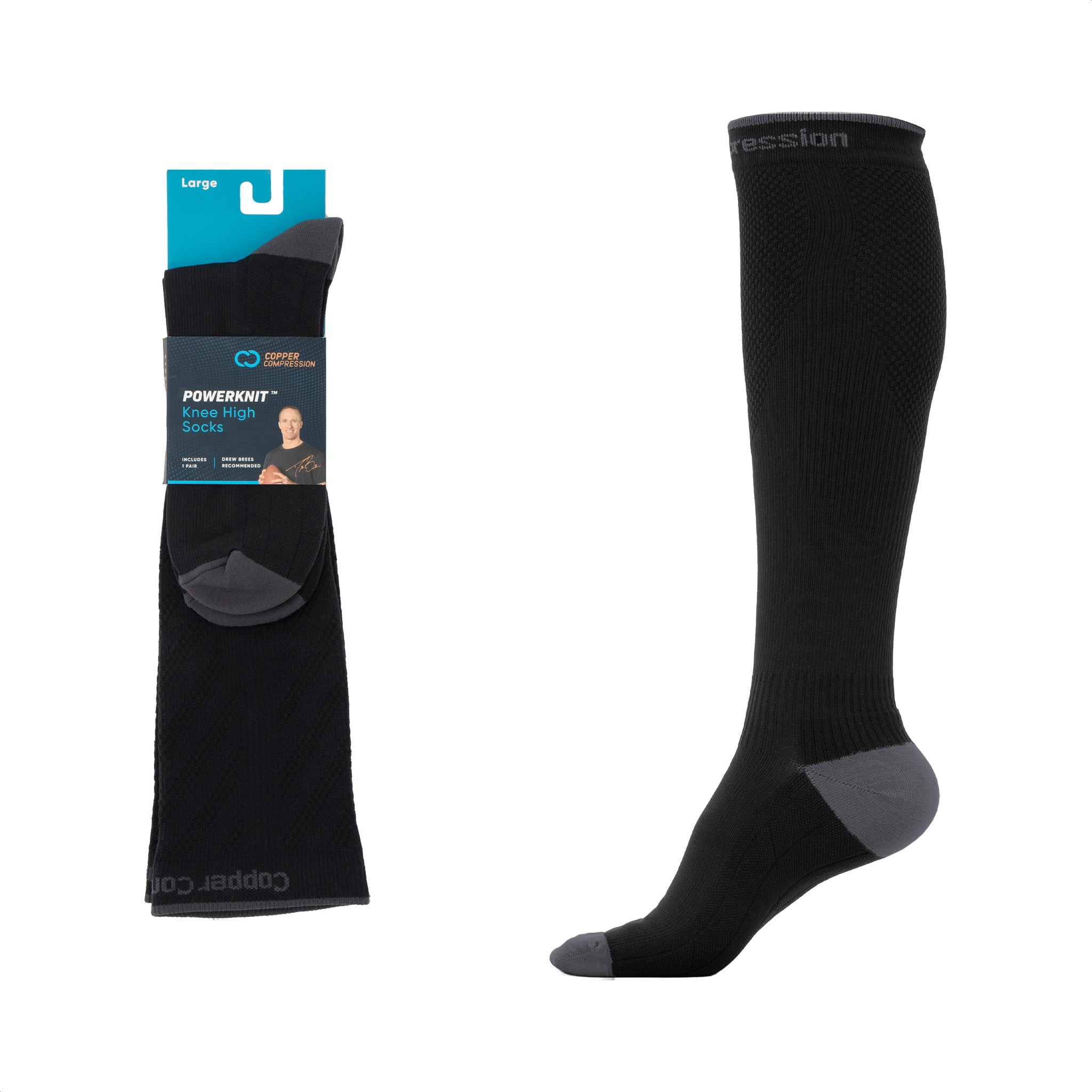 Copper Compression Powerknit Knee High Socks (3 pairs)