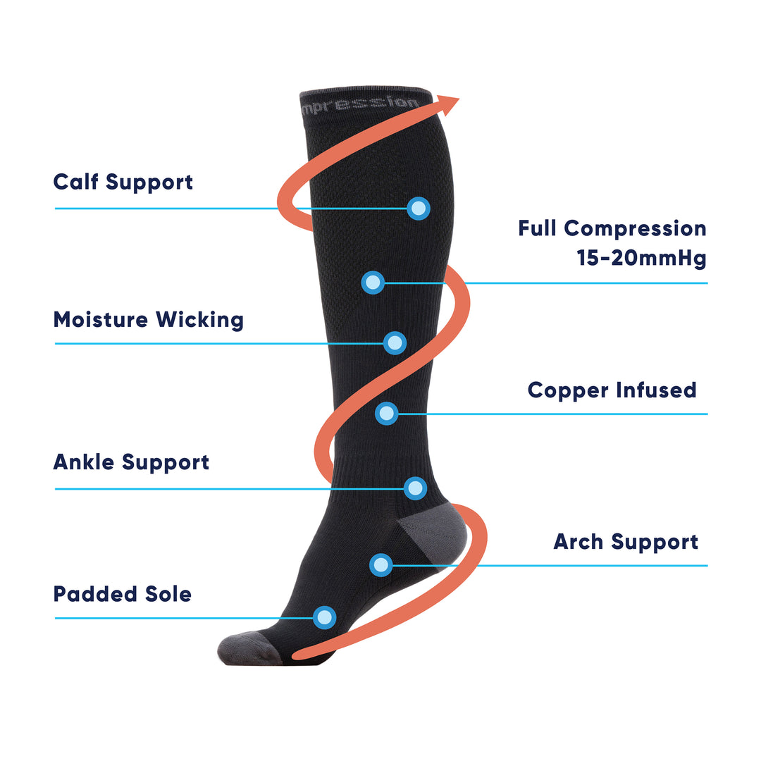 Powerknit Knee High Socks (3 pairs)