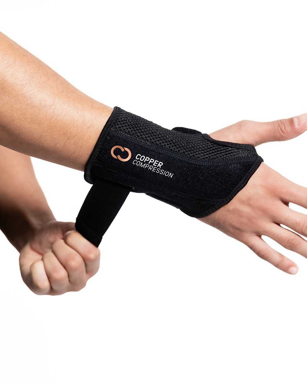 copper wrist brace  Copper Compression Recovery Wrist Brace - Copper  Infused Adjustable Support Splint for Pain, Carpal Tunnel, Arthritis,  Tendonitis, RSI, Sprain. Night Day Splint for Men Women - Fits Left Hand S-M